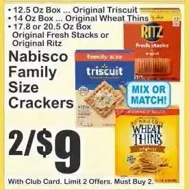 Key Food Nabisco Family Size! Crackers offer