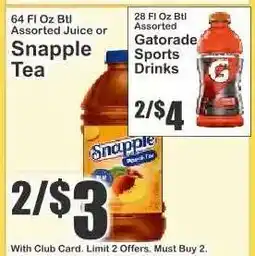 Key Food Snapple Tea offer