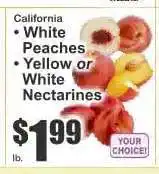 Key Food California White Peaches, Yellow or White Nectarines offer