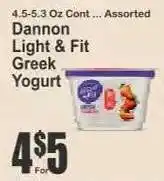 Key Food Dannon Light & Fit Greek Yogurt offer