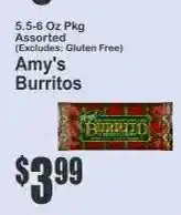 Key Food Amy's Burritos offer