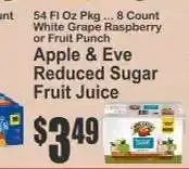 Key Food Apple & Eve Reduced Sugar Fruit Juice offer