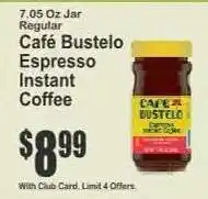 Key Food Café Bustelo Espresso Instant Coffee offer