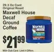 Key Food Maxwell House Decaf Ground Coffee offer