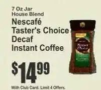 Key Food Nescafé Taster's Choice Decaf Instant Coffee offer
