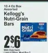 Key Food Kellogg's Nutri-Grain Bars offer