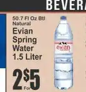Key Food Evian Spring Water offer