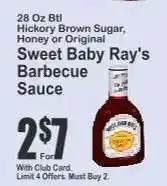 Key Food Sweet Baby Ray's Barbecue Sauce offer