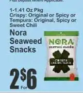 Key Food Nora Seaweed Snacks offer