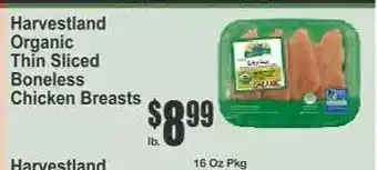 Key Food Harvestland Organic Thin Sliced Boneless Chicken Breasts offer