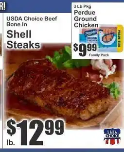 Key Food USDA Choice Beef Bone In Shell Steaks offer