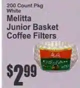 Key Food Melitta Junior Basket Coffee Filters offer