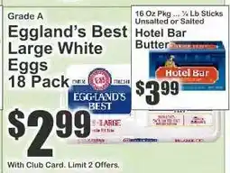 Key Food Eggland's Best Large White Eggs 18 Pack offer