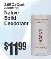 Key Food Native Solid Deodorant offer