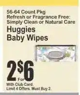 Key Food Huggies Baby Wipes offer