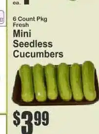 Key Food Mini Seedless Cucumbers offer