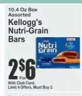 Key Food Kellogg's Nutri-Grain Bars offer