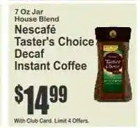 Key Food Nescafé Taster's Choice Decaf Instant Coffee offer