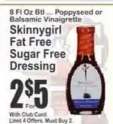 Key Food Skinnygirl Fat Free Sugar Free Dressing offer