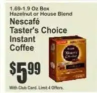 Key Food Nescafé Taster's Choice Instant Coffee offer