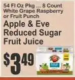 Key Food Apple & Eve Reduced Sugar Fruit Juice offer