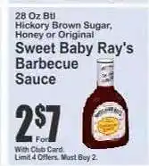 Key Food Sweet Baby Ray's Barbecue Sauce offer