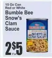Key Food Bumble Bee Snow's Clam Sauce offer