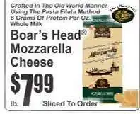 Key Food Boar's Head Mozzarella Cheese offer