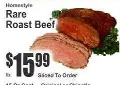 Key Food Homestyle Rare Roast Beef offer