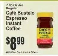 Key Food Café Bustelo Espresso Instant Coffee offer