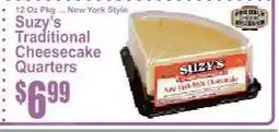 Key Food Suzy's Traditional Cheesecake Quarters offer