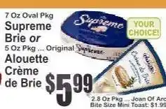 Key Food Supreme Brie or Alouette Crème de Brie offer