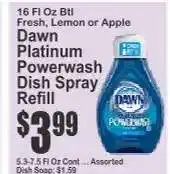 Key Food Dawn Platinum Powerwash Dish Spray Refill offer