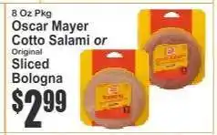 Key Food Oscar Mayer Cotto Salami or Original Sliced Bologna offer