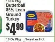 Key Food Butterball 85% Lean Ground Turkey offer