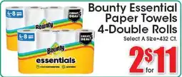 Supremo Foods Inc Bounty Essential Paper Towels 4-Double Rolls offer