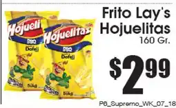 Supremo Foods Inc Frito Lay's Hojuelitas offer