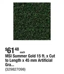 The Home Depot MSI Summer Gold 15 ft. x Cut to Length x 45 mm Artificial Grass Turf offer