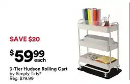 Michaels 3-Tier Hudson Rolling Cart by Simply Tidy offer