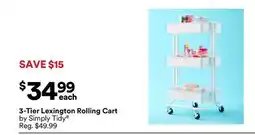 Michaels 3-Tier Lexington Rolling Cart by Simply Tidy offer