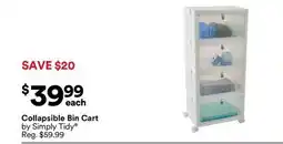 Michaels Collapsible Bin Cart by Simply Tidy offer