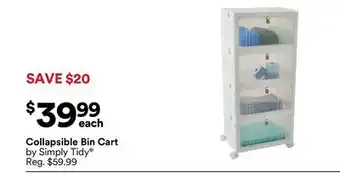 Michaels Collapsible Bin Cart by Simply Tidy offer