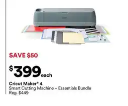 Michaels Cricut Maker 4 Smart Cutting Machine + Essentials Bundle offer