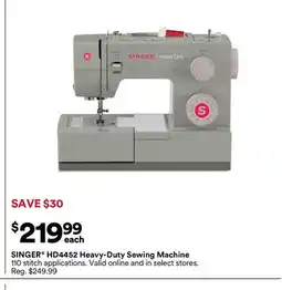 Michaels SINGER HD4452 Heavy-Duty Sewing Machine offer