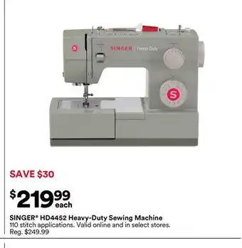 Michaels SINGER HD4452 Heavy-Duty Sewing Machine offer