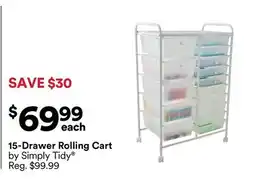 Michaels 15-Drawer Rolling Cart by Simply Tidy offer