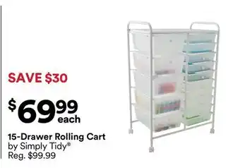 Michaels 15-Drawer Rolling Cart by Simply Tidy offer