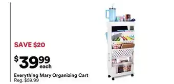 Michaels Everything Mary Organizing Cart offer