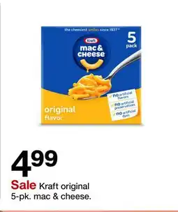 Target Kraft original 5-pk. mac & cheese offer