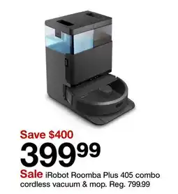 Target iRobot Roomba Plus 405 combo cordless vacuum & mop offer